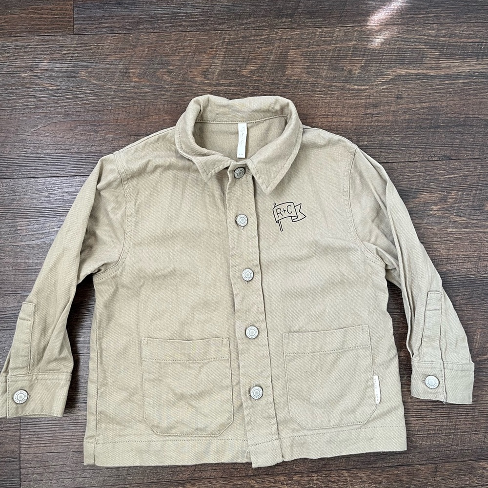 Rylee + Cru Tan Jean Jacket Oversized Fit